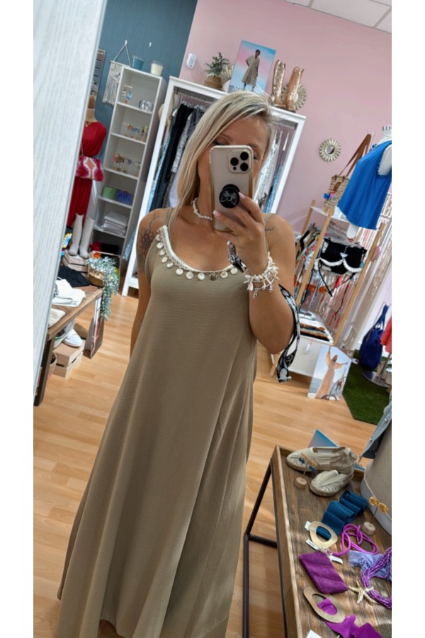 Vestido Sicilia. Vestidos. Color: turquesa, azul cielo, beige, negro; Tallas:
