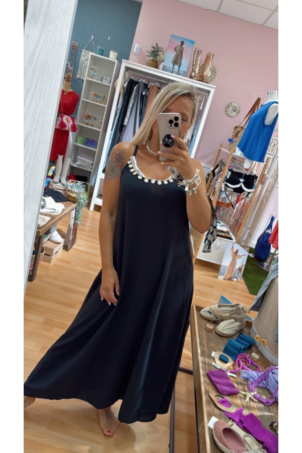 Vestido Sicilia. Vestidos. Color: turquesa, azul cielo, beige, negro; Tallas: