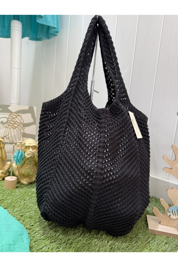 Bolso Ganchillo. Bolsos. Color: blanco roto, negro | Bambalinas Closet