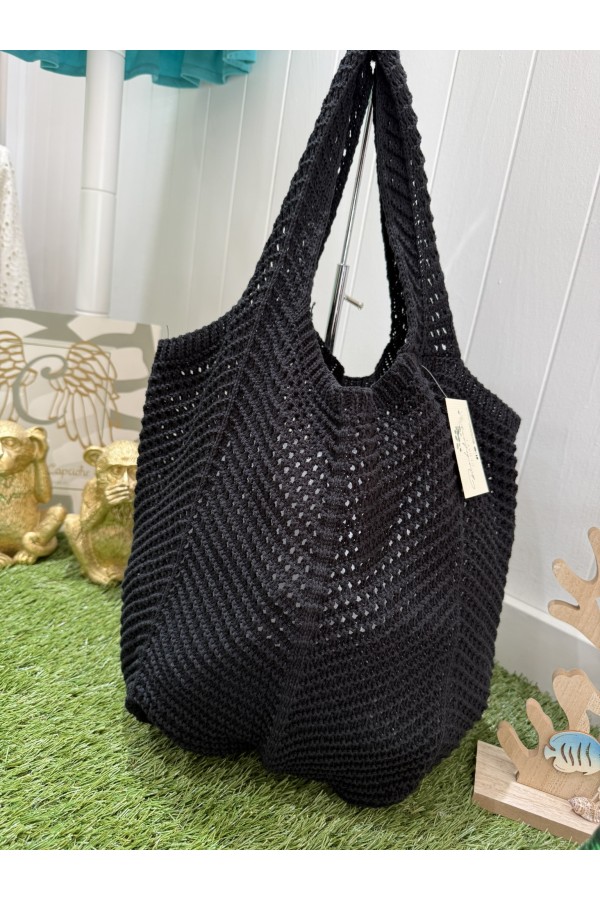 Bolso Ganchillo. Bolsos. Color: blanco roto, negro | Bambalinas Closet