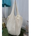 Bolso Ganchillo. Bolsos. Color: blanco roto, negro | Bambalinas Closet