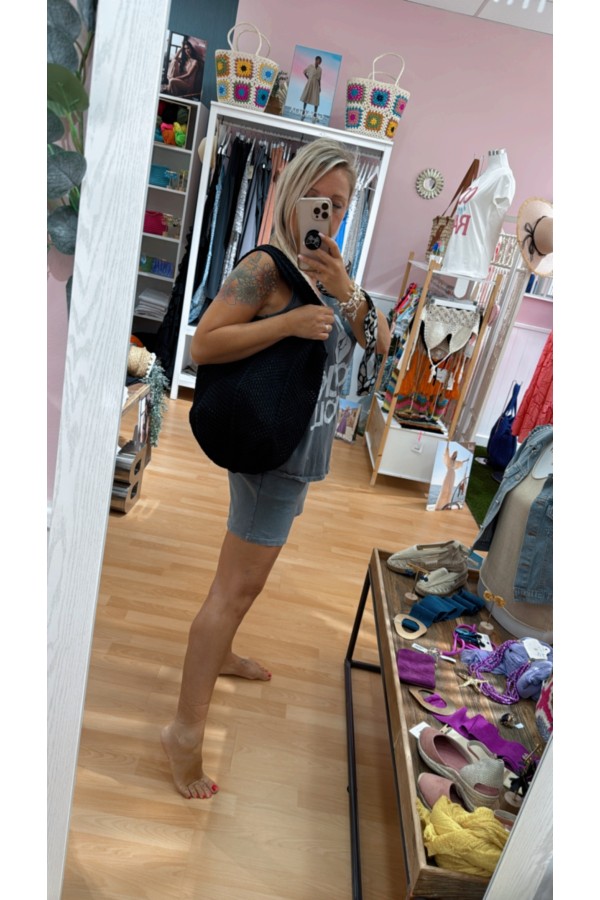Bolso Ganchillo. Bolsos. Color: blanco roto, negro | Bambalinas Closet