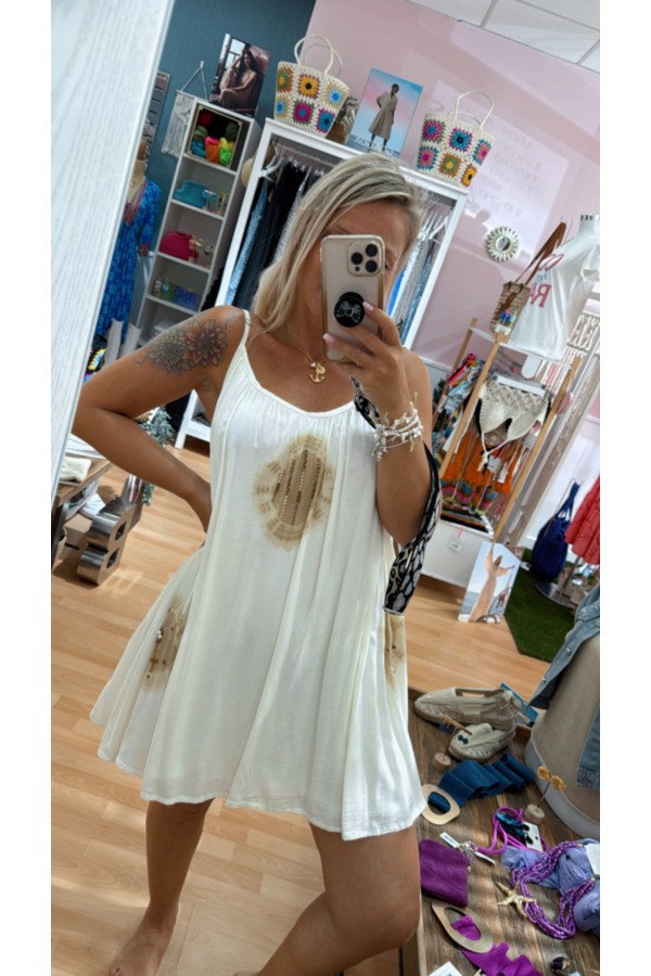 Vestido Bohol. Vestidos. Color: denim claro, blanco; Tallas: talla unica |
