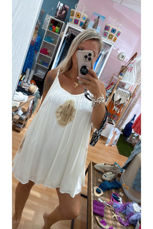 Vestido Bohol. Vestidos. Color: denim claro, blanco; Tallas: talla unica |