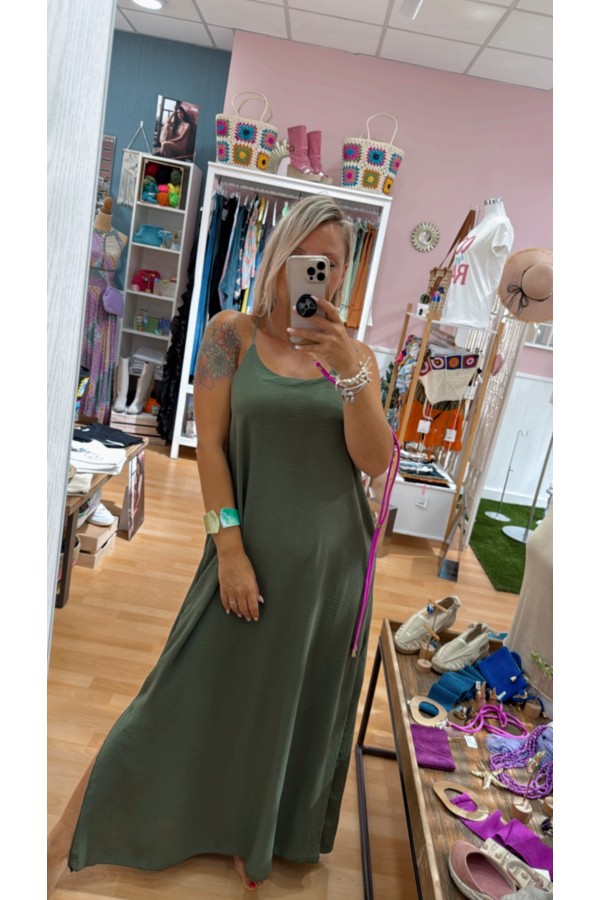 Vestido Cruz. Vestidos. Color: negro, amarillo pastel, verde kaki, rojo