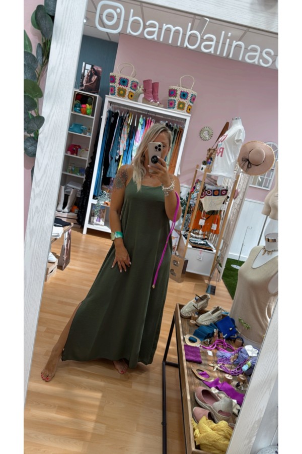 Vestido Cruz. Vestidos. Color: negro, amarillo pastel, verde kaki, rojo