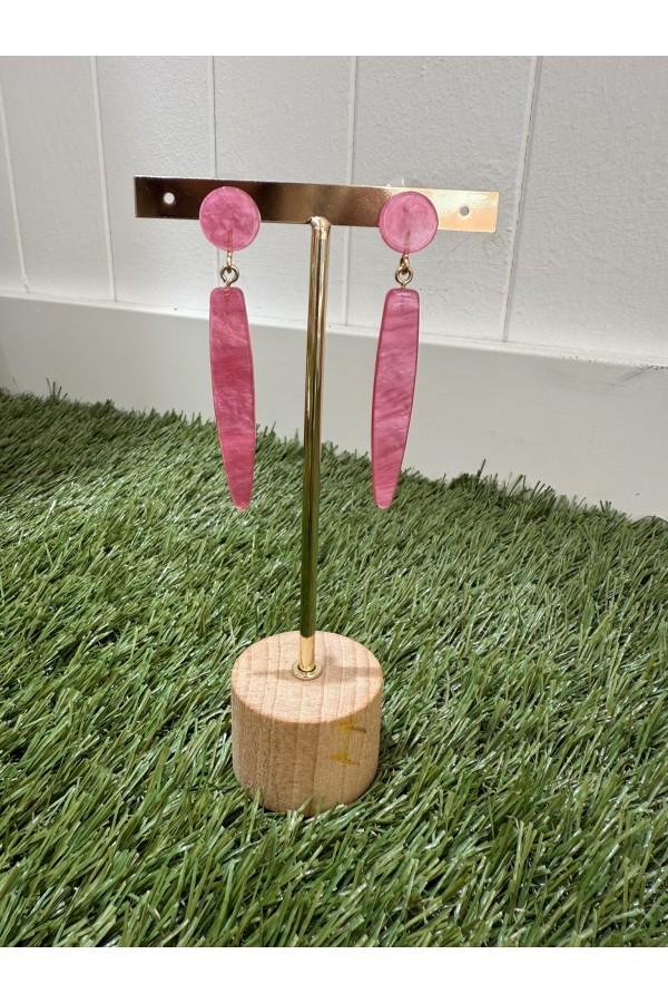 Pendientes Banda Rosa. Bisuteria.  | Bambalinas Closet