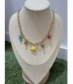 Collar Singular Colores. Bisuteria. Color: azul klein, azul cielo, amarillo