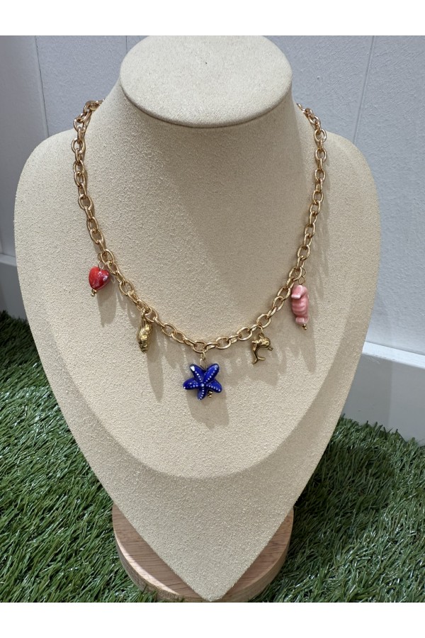 Collar Singular Colores. Bisuteria. Color: azul klein, azul cielo, amarillo
