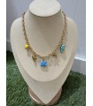 Collar Singular Colores. Bisuteria. Color: azul klein, azul cielo, amarillo