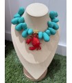 Collar Cangrejo Turquesa. Bisuteria.  | Bambalinas Closet
