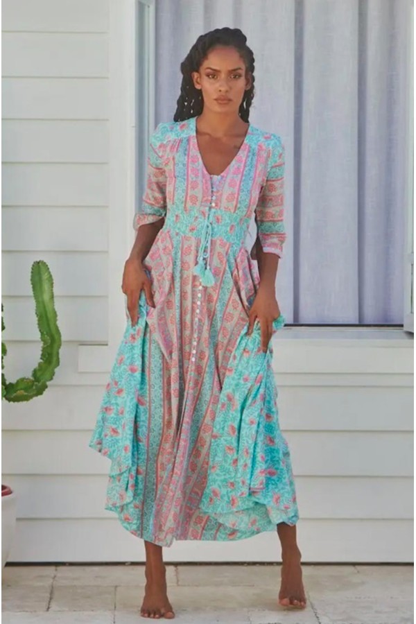 Vestido Malibu Indiana. vestidos largos. Tallas: s, m, l, xs | Bambalinas Closet