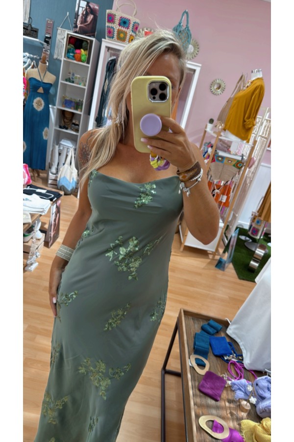 Vestido Paris. Vestidos. Color: verde kaki, negro; Tallas: talla unica |