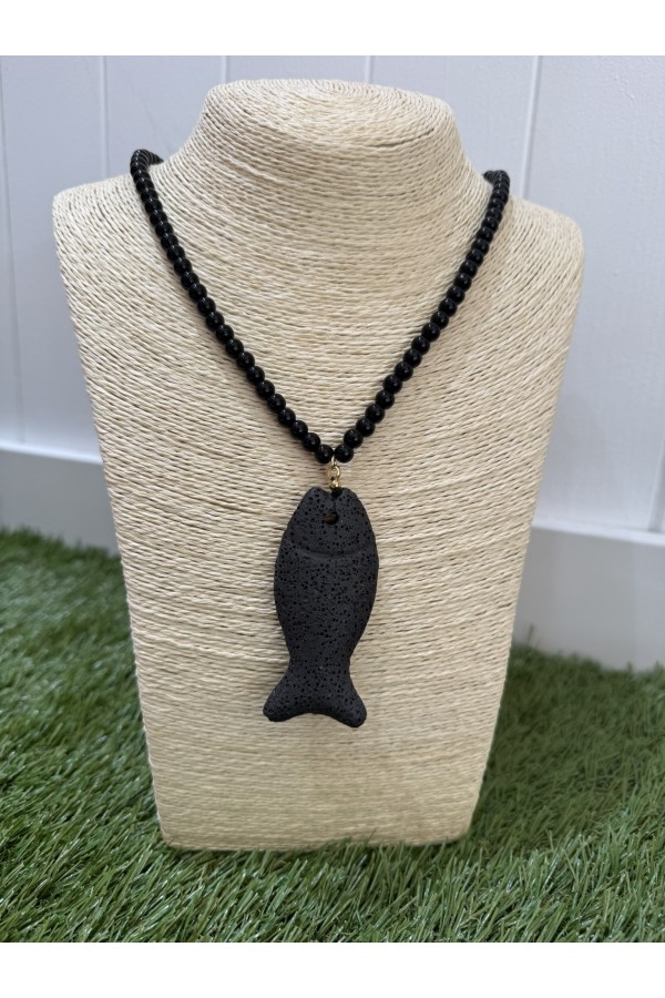 Collar Pez Negro. Bisuteria.  | Bambalinas Closet