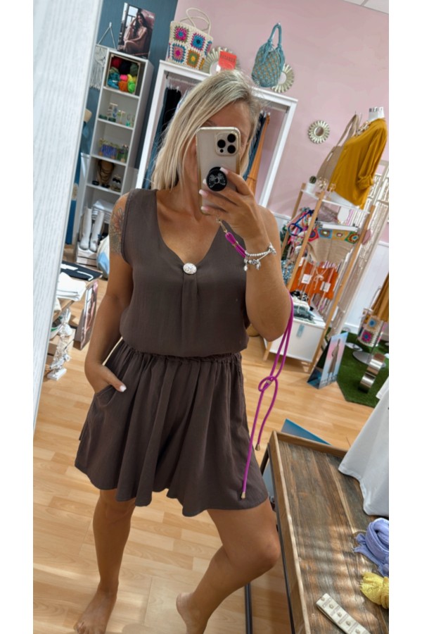 Conjunto Javea. Monos / Conjuntos. Color: negro, marron chocolate, terracota