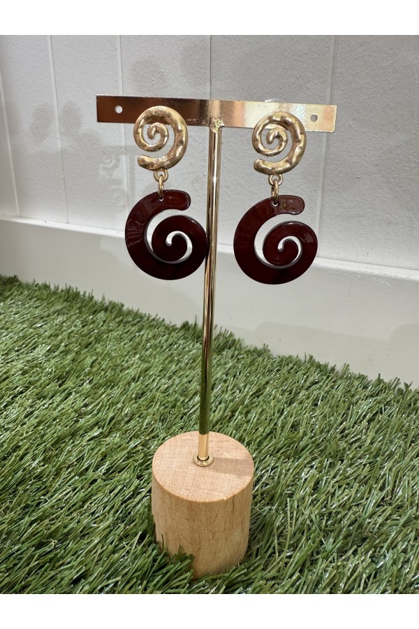 Pendientes Colombia Chocolate. Bisuteria.  | Bambalinas Closet