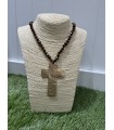 Collar Cruz Marron. Bisuteria.  | Bambalinas Closet