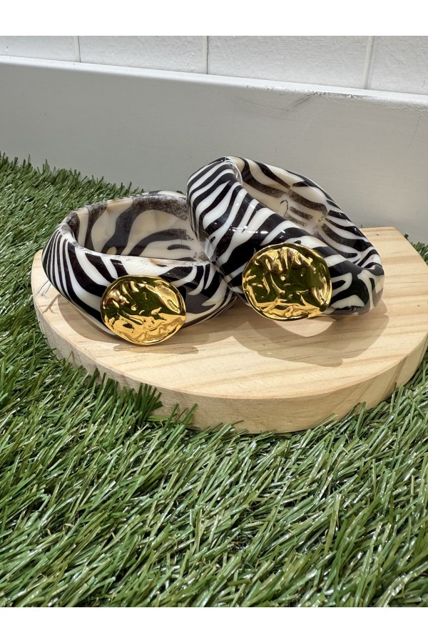 Brazalete Almeria Cebra. Bisuteria.  | Bambalinas Closet