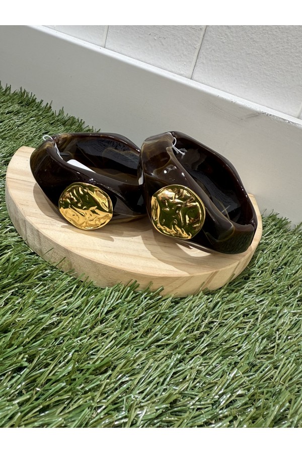 Brazalete Almeria Choco. Bisuteria.  | Bambalinas Closet