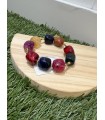 Pulsera Dado. Bisuteria. Color: marron chocolate, burdeos, multicolor, marfil |