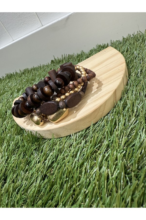 Pulseras Candela Marron. Bisuteria.  | Bambalinas Closet