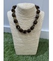 Collar Dado. Bisuteria. Color: multicolor, burdeos, marron chocolate, marfil |