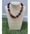 Collar Dado. Bisuteria. Color: multicolor, burdeos, marron chocolate, marfil |