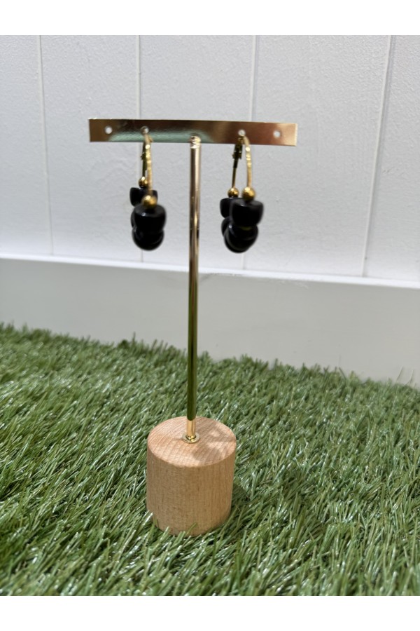 Pendientes Aro Dado. Bisuteria. Color: azul marino, marron chocolate, burdeos