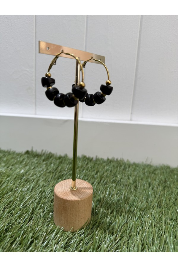 Pendientes Aro Dado. Bisuteria. Color: azul marino, marron chocolate, burdeos