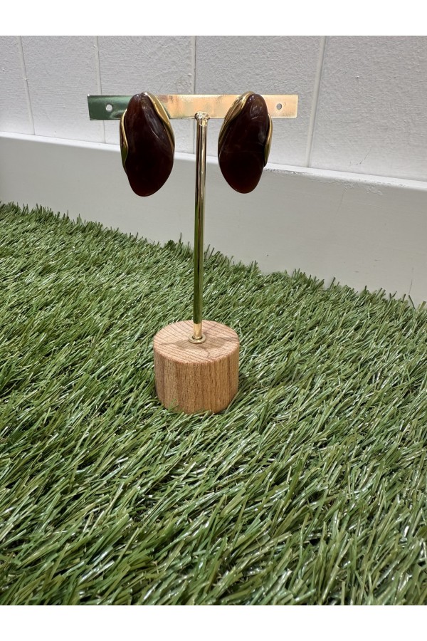 Pendiente Piedra. Bisuteria. Color: verde kaki, crudo, burdeos, marron |