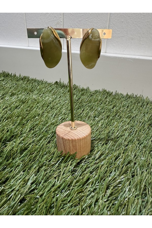 Pendiente Piedra. Bisuteria. Color: verde kaki, crudo, burdeos, marron |