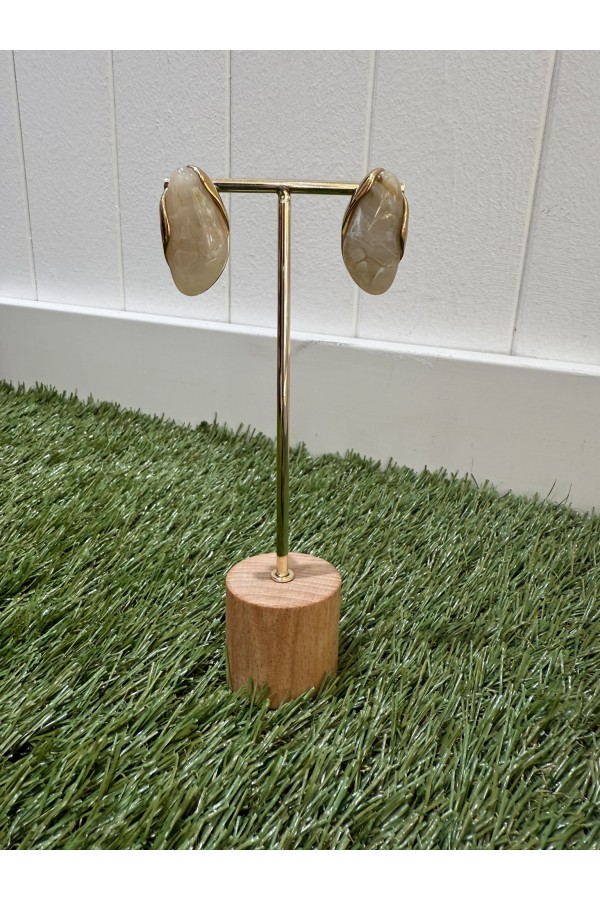 Pendiente Piedra. Bisuteria. Color: verde kaki, crudo, burdeos, marron |