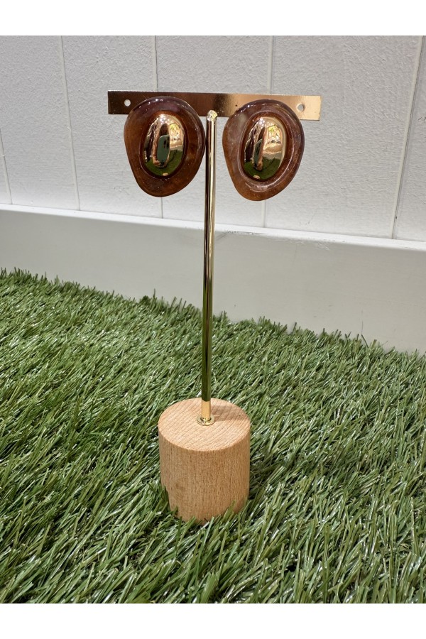 Pendientes Verona. Bisuteria. Color: blanco roto, marron chocolate, negro |