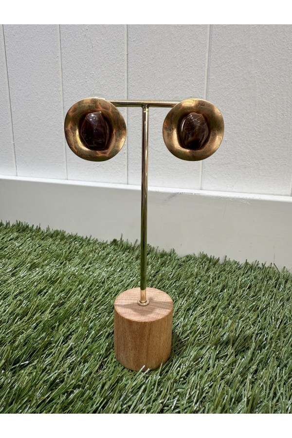 Pendientes Megan Chocolate. Bisuteria.  | Bambalinas Closet