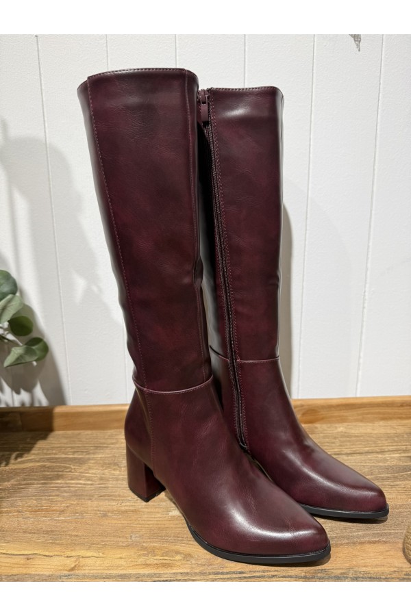 Bota Manhattan Burdeos. Botas Altas. Tallas: 36, 37, 38, 39, 40, 41 | Bambalinas