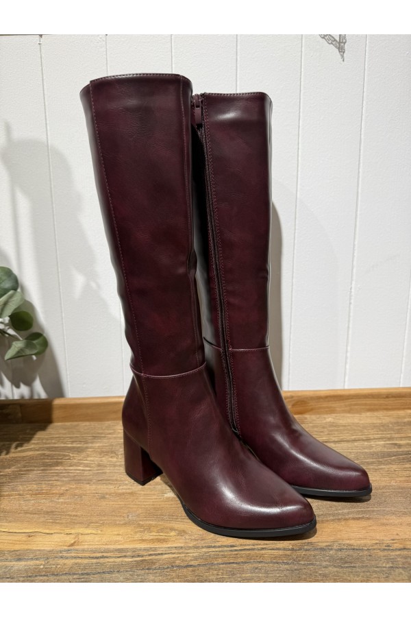 Bota Manhattan Burdeos. Botas Altas. Tallas: 36, 37, 38, 39, 40, 41 | Bambalinas