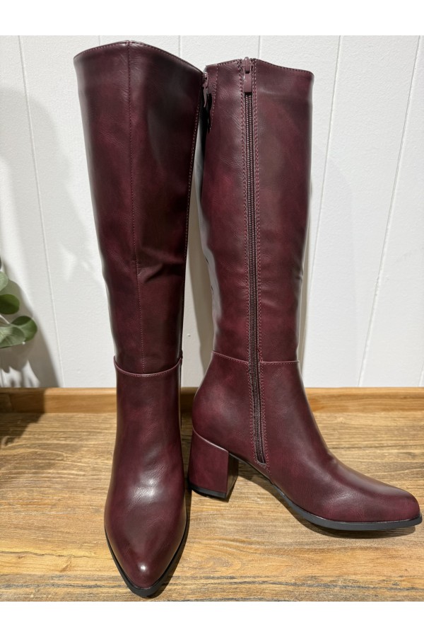 Bota Manhattan Burdeos. Botas Altas. Tallas: 36, 37, 38, 39, 40, 41 | Bambalinas