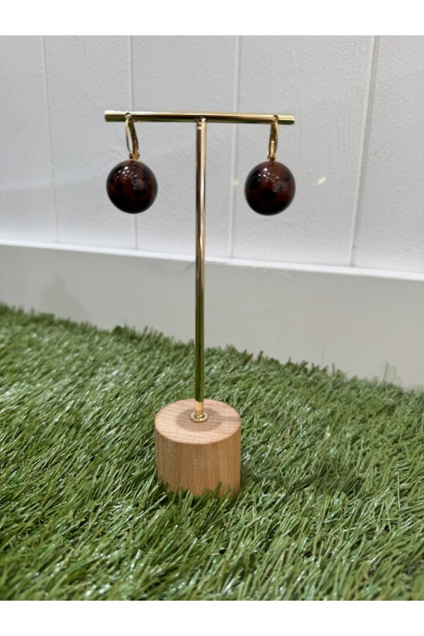 Pendientes Bola Print Marron. Bisuteria.  | Bambalinas Closet