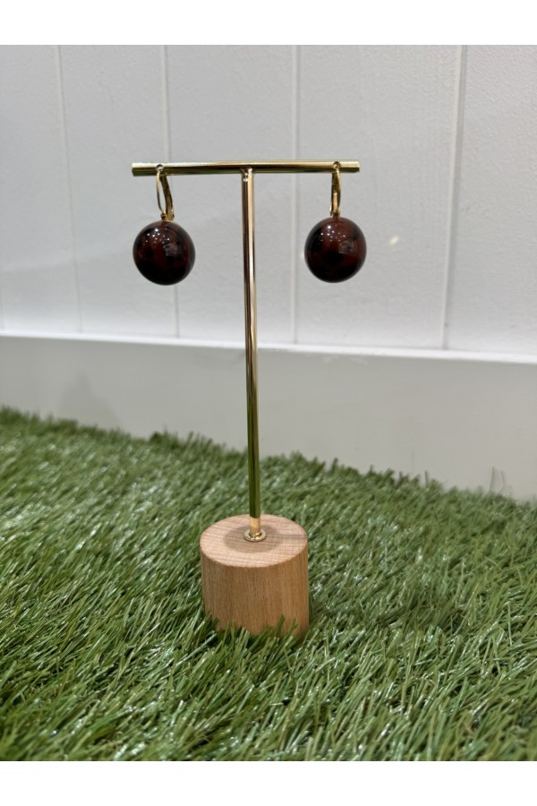 Pendientes Bola Print Marron. Bisuteria.  | Bambalinas Closet