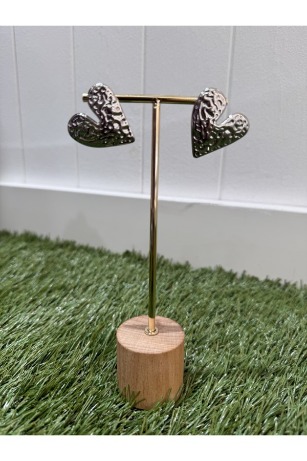 Pendientes Corazones Plata. Bisuteria.  | Bambalinas Closet