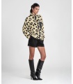 Chaqueta Animal Print. Prenda exterior. Color: camel, blanco; Tallas: s/m, xs/s |