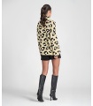 Chaqueta Animal Print. Prenda exterior. Color: camel, blanco; Tallas: s/m, xs/s |