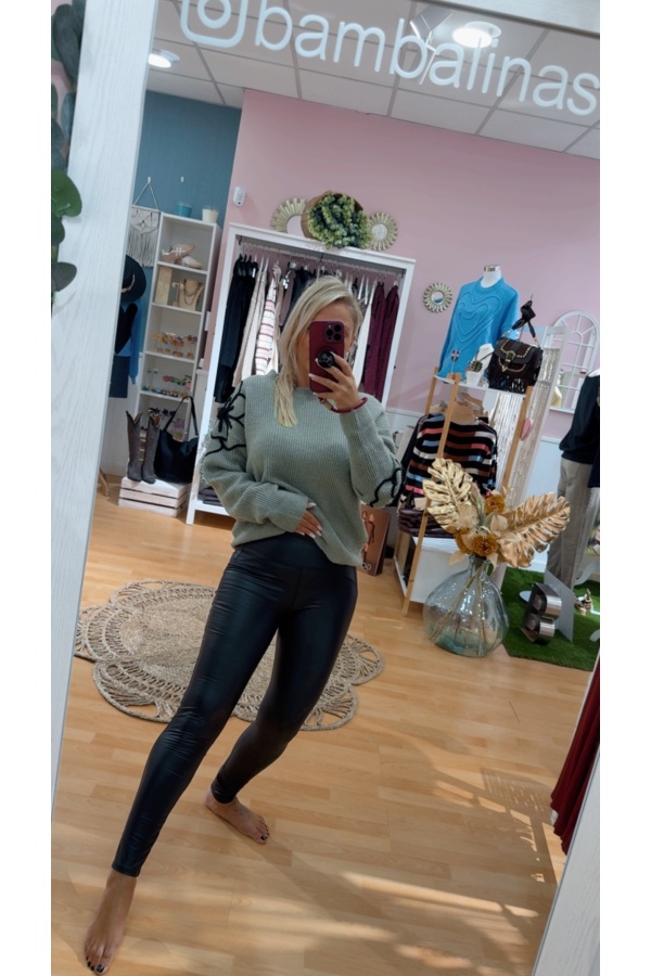 Legging Encerado Negro. Pantalones / Shorts. Color: negro; Tallas: l/xl, 2xl/3xl