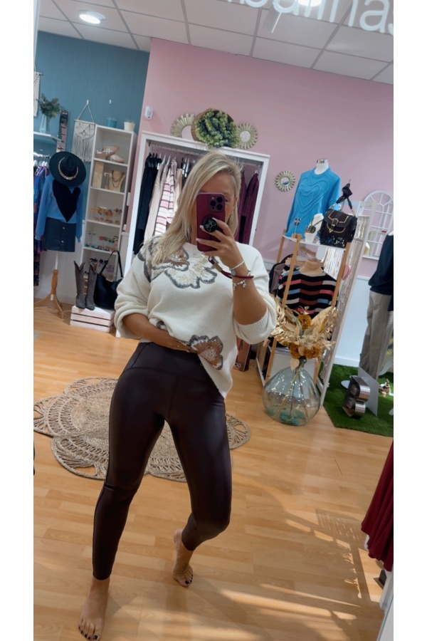 Legging Encerado Choco. Pantalones / Shorts. Color: marron chocolate; Tallas: m