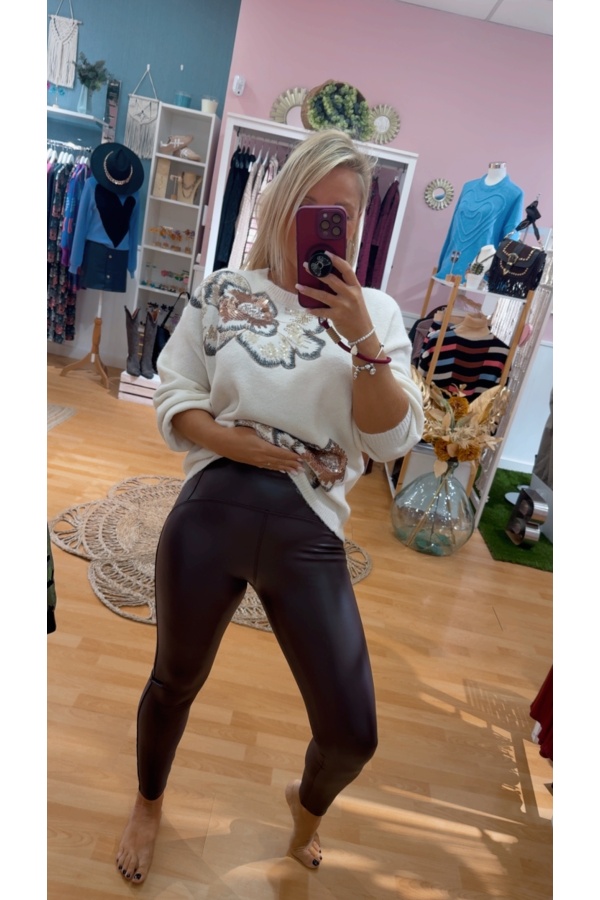 Legging Encerado Choco. Pantalones / Shorts. Color: marron chocolate; Tallas: m