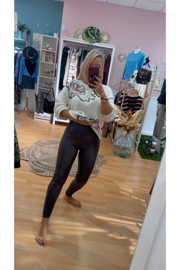 Legging Encerado Choco. Pantalones / Shorts. Color: marron chocolate; Tallas: m