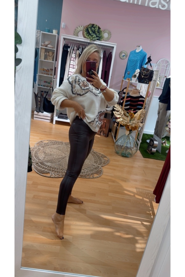 Legging Encerado Choco. Pantalones / Shorts. Color: marron chocolate; Tallas: m