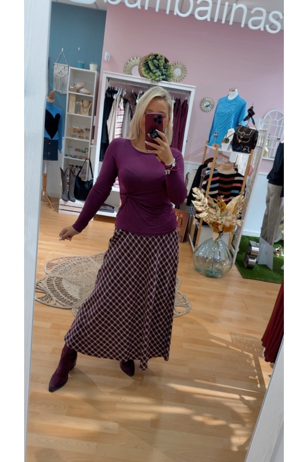 Camiseta Nudo. Inicio. Color: granate, marron chocolate; Tallas: talla unica |