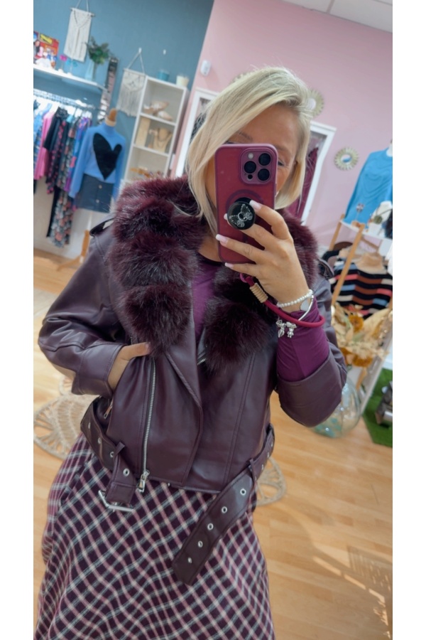 Bomber Ecopiel. Inicio. Color: beige, granate; Tallas: s, m, l, xl | Bambalinas