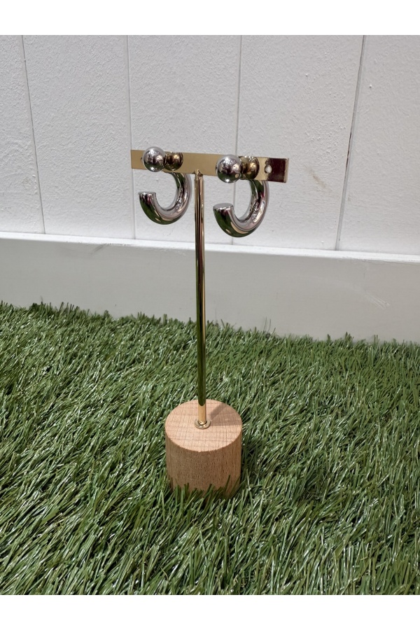 Pendientes Aro Piercing. Bisuteria. Color: plateado, dorado | Bambalinas Closet